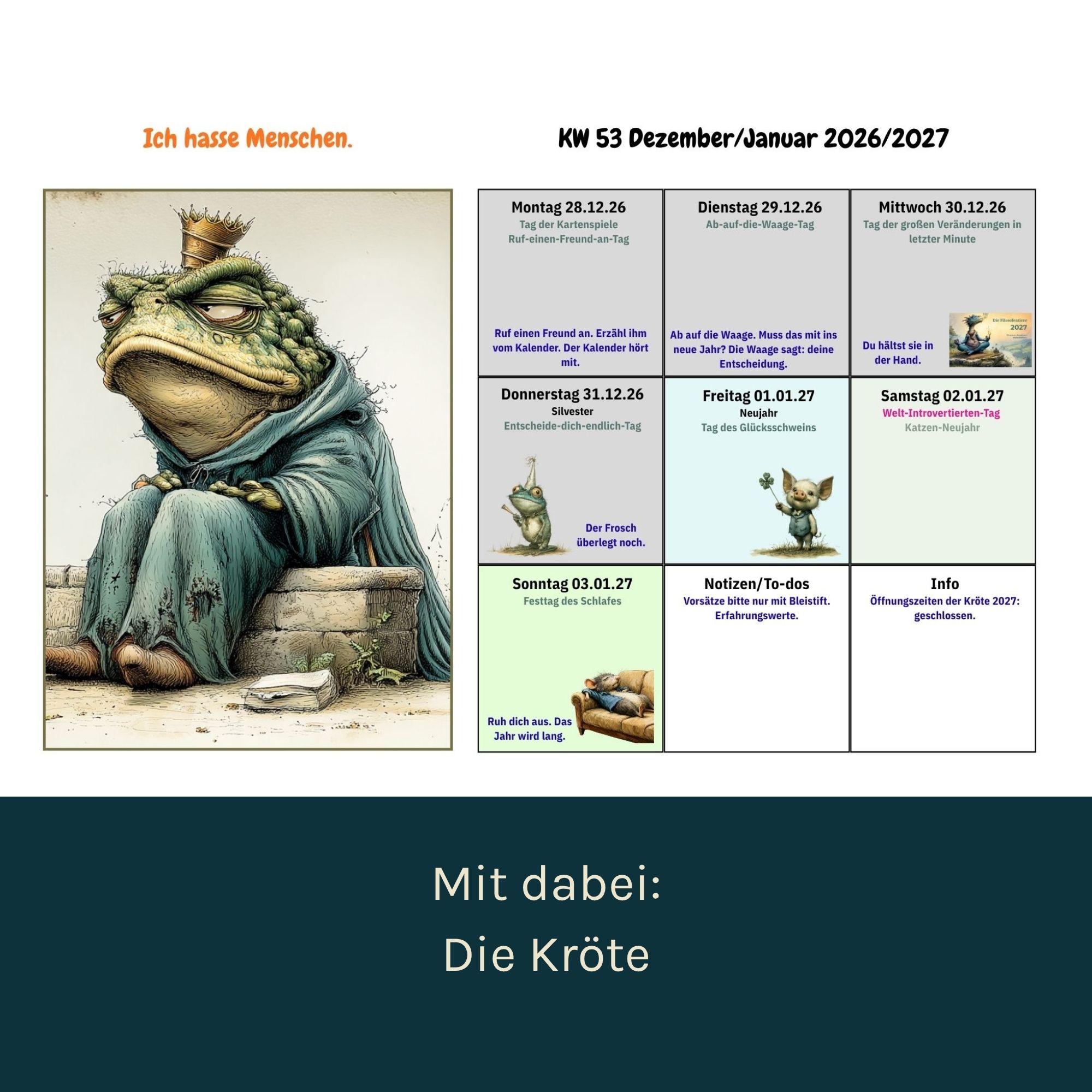 Die Filosofentiere 2027 — Wandkalender A4 – Bild 4