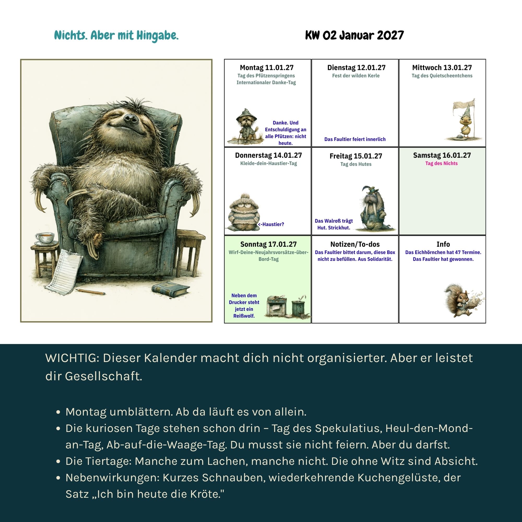 Die Filosofentiere 2027 — Tischkalender A5 – Bild 7