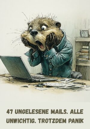 Kühlschrankmagnet Biber: 47 ungelesene Mails. Alle unwichtig. Trotzdem Panik (Nr. 149)