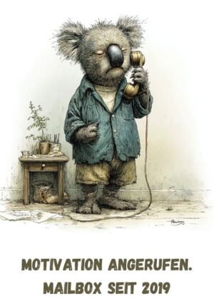 Kühlschrankmagnet Koala: Motivation angerufen. Mailbox seit 2019 (Nr. 164)