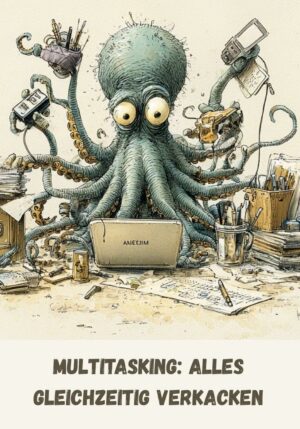 Kühlschrankmagnet Krake: Multitasking: Alles gleichzeitig Verkacken (Nr. 179)