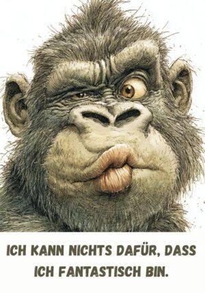 Kühlschrankmagnet Gorilla: Ich kann nichts dafür, dass ich fantastisch bin. (Nr. 183)