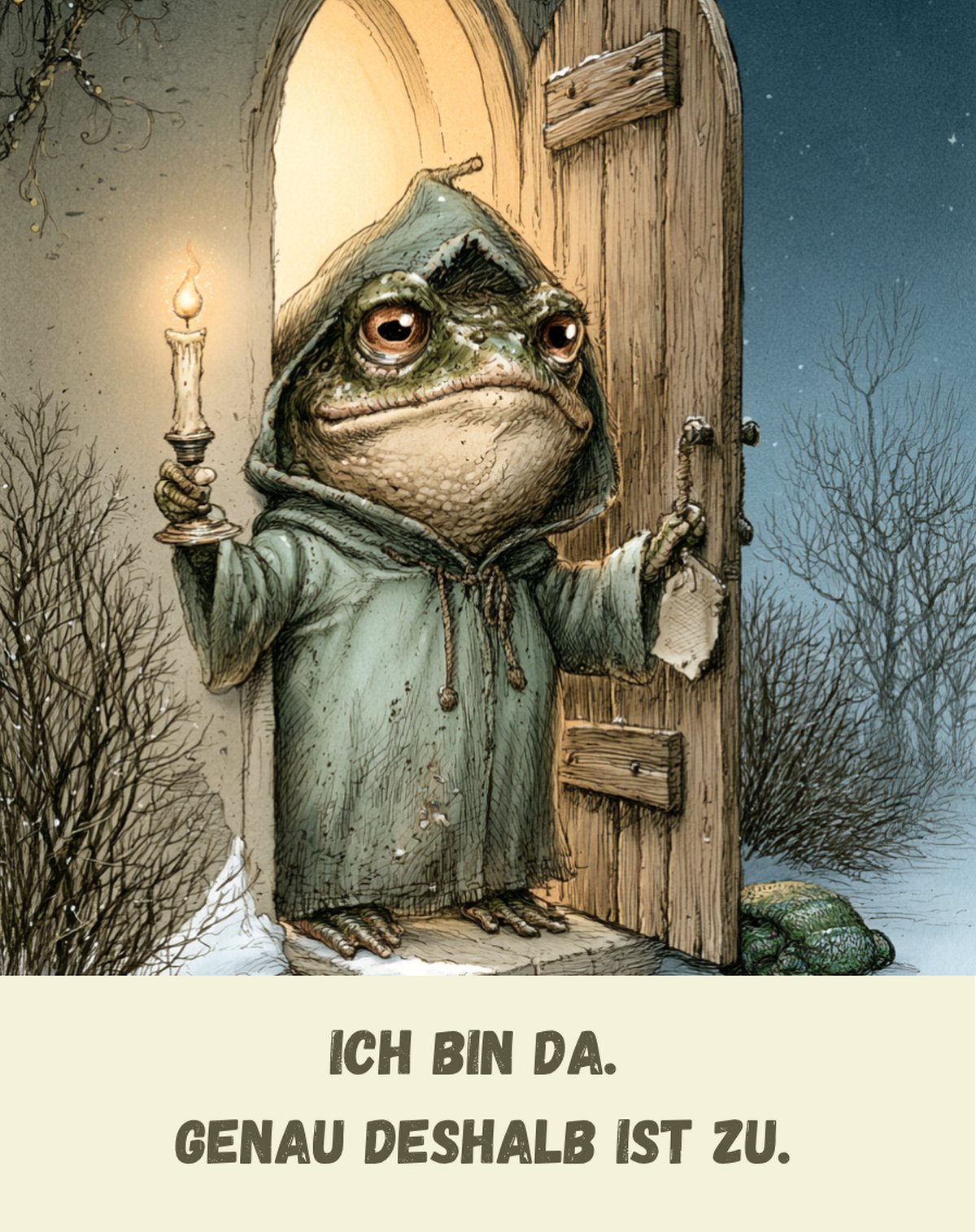Ich bin da. Genau deshalb ist zu.