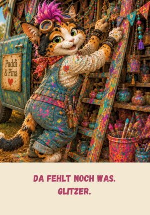 Kühlschrankmagnet Krawallori Pina: Da fehlt noch was. Glitzer. (Nr. 028)