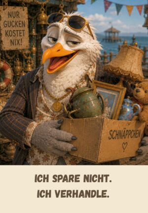 Kühlschrankmagnet Krawallori Schlitzohr Schorsch: Ich spare nicht. Ich verhandle. (Nr. 033)