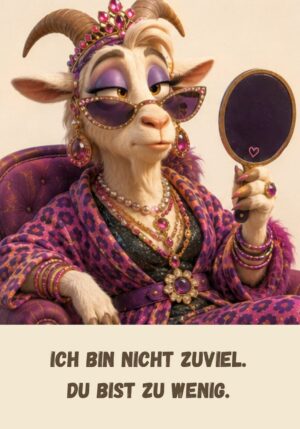 Kühlschrankmagnet Krawallori Glamour Gloria: Ich bin nicht zuviel. Du bist zu wenig. (Nr. 035)