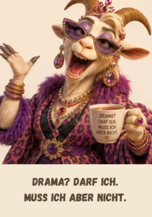 Kühlschrankmagnet Krawallori Glamour Gloria: Drama? Darf ich. Muss ich aber nicht. (Nr. 036)