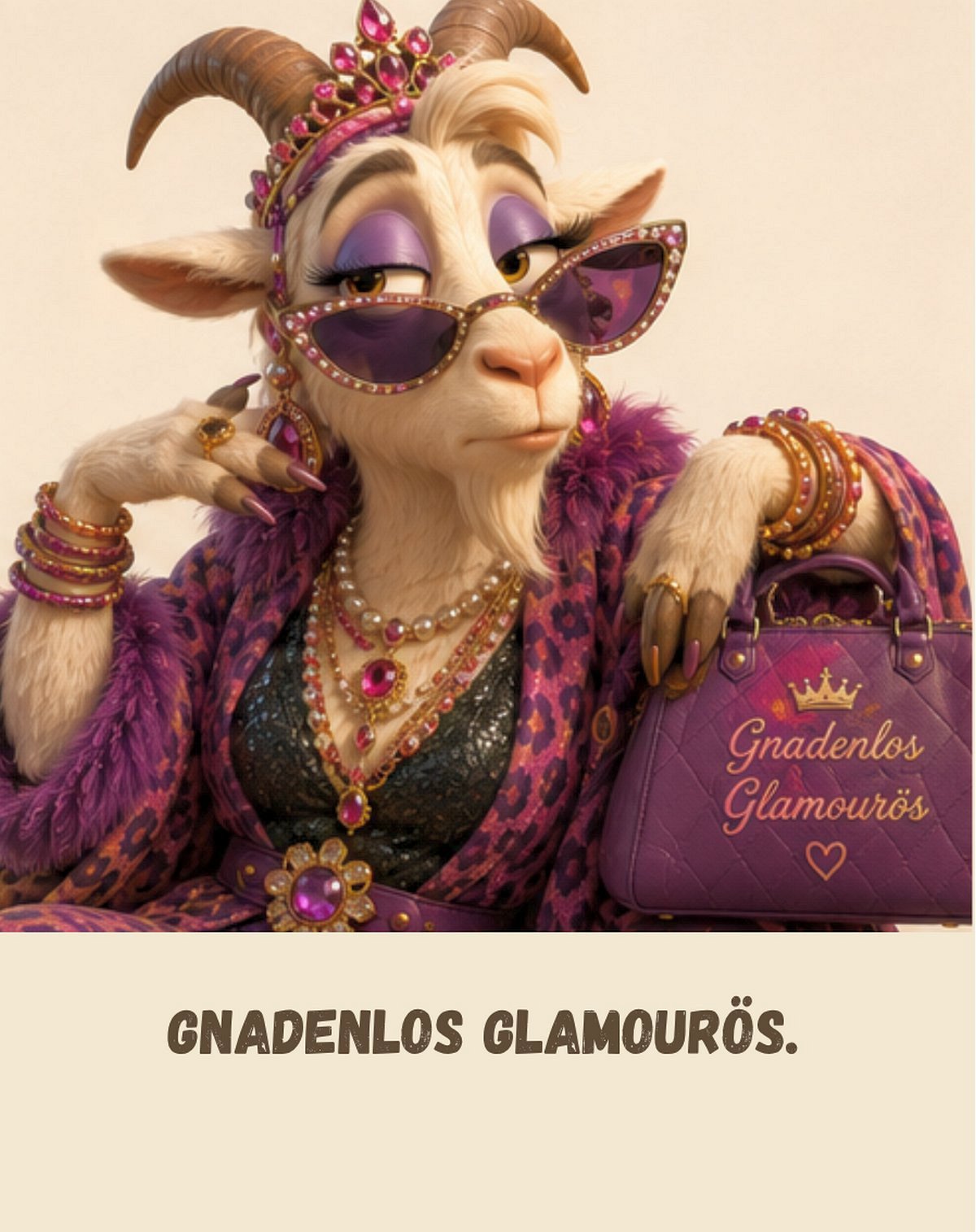 Kühlschrankmagnet Krawallori Glamour Gloria: Gnadenlos Glamourös. (Nr. 037)