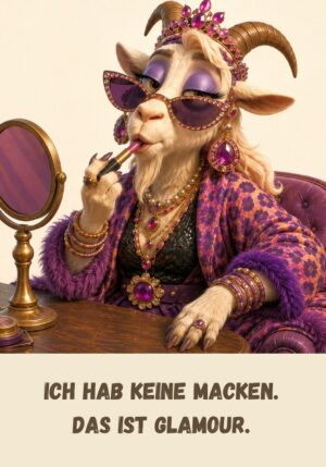 Kühlschrankmagnet Krawallori Glamour Gloria: Ich hab keine Macken. Das ist Glamour. (Nr. 038)