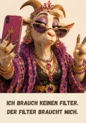 Kühlschrankmagnet Krawallori Glamour Gloria: Ich brauch keinen Filter. Der Filter braucht mich. (Nr. 039)