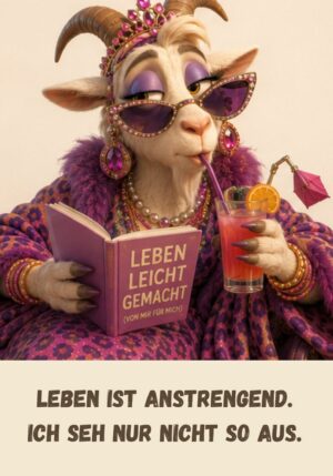 Kühlschrankmagnet Krawallori Glamour Gloria: Leben ist anstrengend. Ich seh nur nicht so aus. (Nr. 040)