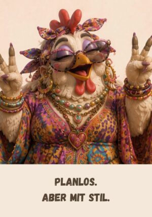 Kühlschrankmagnet Krawallori Kiki Konfetti: Planlos. Aber mit stil. (Nr. 046)