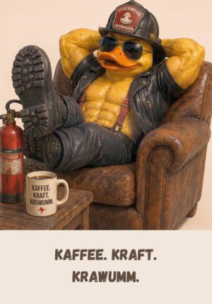 Kühlschrankmagnet Krawallori Bruno Brachial: Kaffee. Kraft. Krawumm. (Nr. 047)