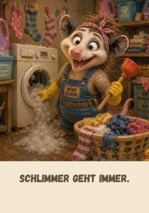 Kühlschrankmagnet Krawallori Panne Paulchen: Schlimmer geht immer. (Nr. 056)