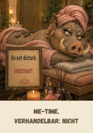 Kühlschrankmagnet Krawallori Me-Time Martha: Me-time. Verhandelbar: Nicht (Nr. 063)