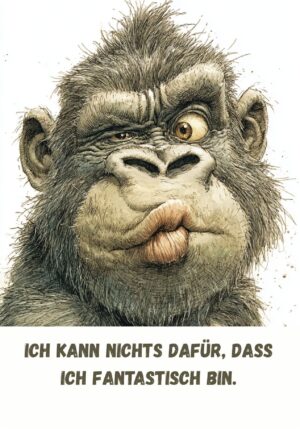 Postkarte Gorilla: Ich kann nichts dafür, dass ich fantastisch bin. (Nr. 013)