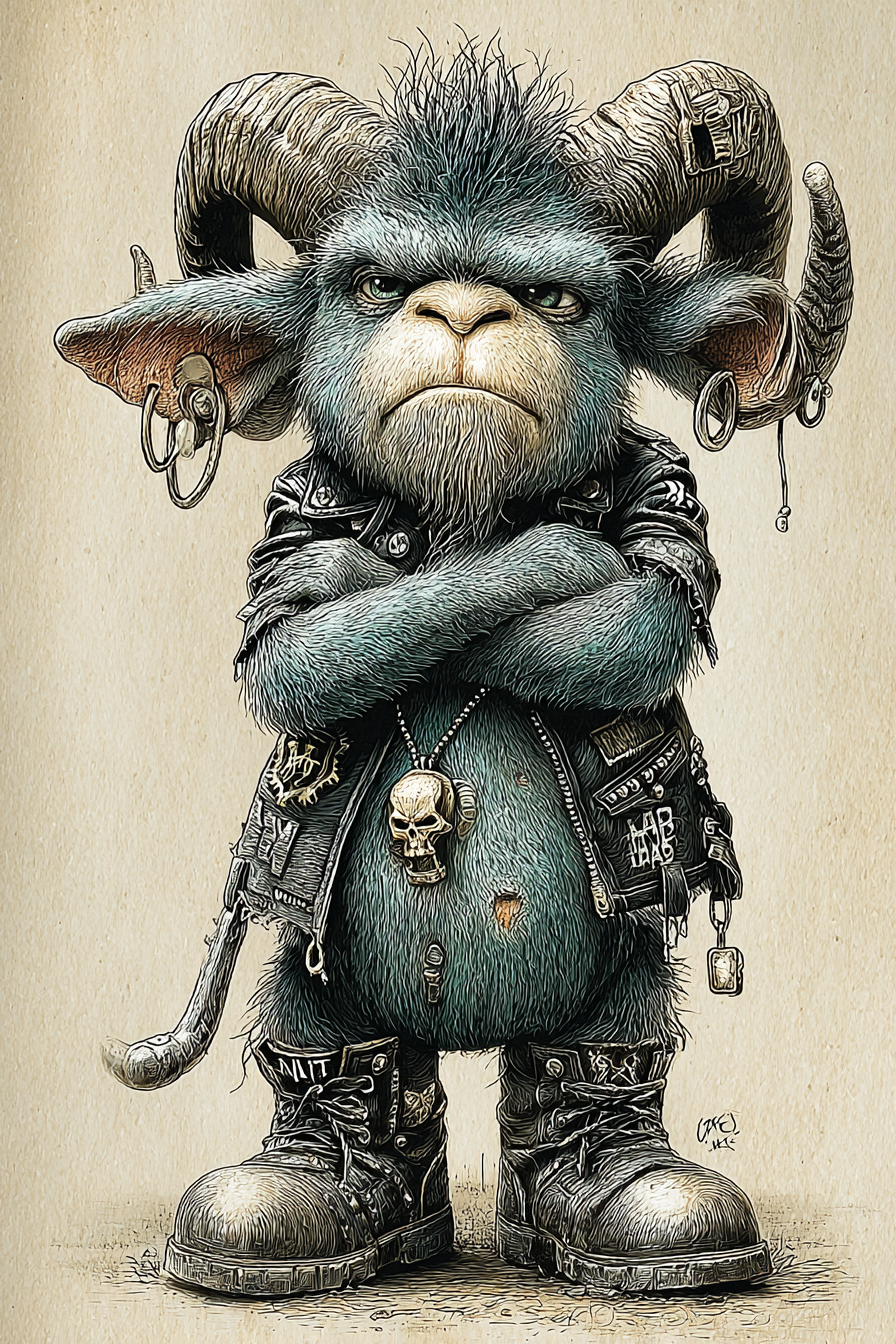 herzsicht_punk_ram_anthropomorphic_grumpy_defiant_expression__c661c486-2994-4e81-a657-443f1fec68b4_1