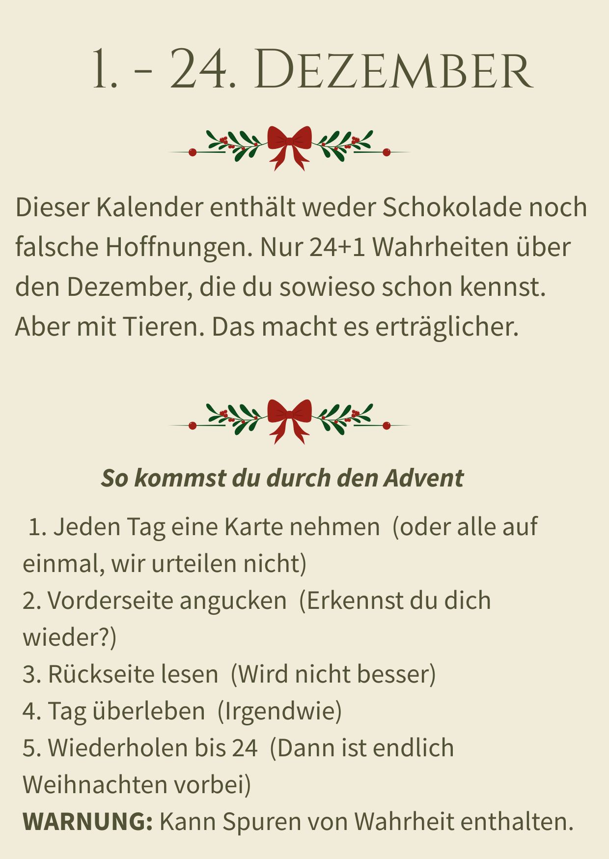 Filosofentiere – Postkarten-Adventskalender (26 Karten mit Aufsteller) – Bild 4