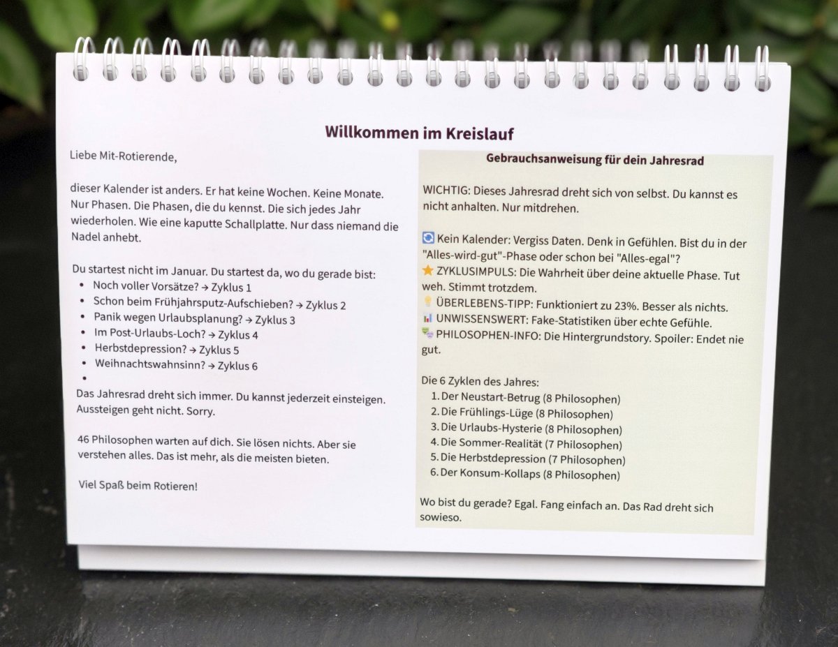 Das Jahresrad der ewigen Wiederkehr – Alltagsphilosophen A5 (immerwährend) – Bild 5