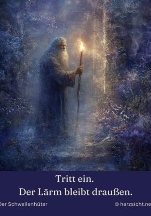 Kühlschrankmagnet Winterwesen Der Schwellenhüter: Tritt ein. Der Lärm bleibt draußen. (Nr. 238)