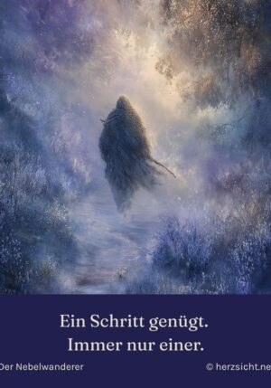 Kühlschrankmagnet Winterwesen Der Nebelwanderer: Ein Schritt genügt. Immer nur einer. (Nr. 240)
