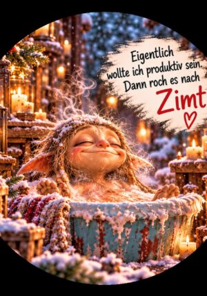 Runder Kühlschrankmagnet Die Eigentlichs: Eigentlich wollte ich produktiv sein. Dann roch es nach Zimt. (Nr. 285)