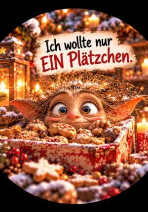 Runder Kühlschrankmagnet Die Eigentlichs: Ich wollte nur EIN Plätzchen. (Nr. 290)