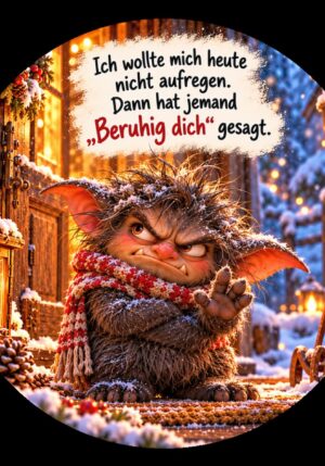 Runder Kühlschrankmagnet Die Eigentlichs: Ich wollte mich heute nicht aufregen. Dann hat jemand "Beruhig dich" gesagt. (Nr. 293)