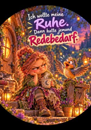 Runder Kühlschrankmagnet Die Eigentlichs: Ich wollte meine Ruhe. Dann hatte jemand Redebedarf. (Nr. 298)