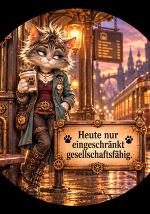 Runder Kühlschrankmagnet Krawallori Karla Klever: Heute nur eingeschränkt gesellschaftsfähig (Nr. 276)