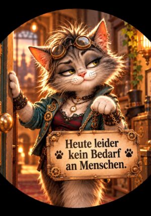 Runder Kühlschrankmagnet Krawallori Karla Klever: Heute leider kein Bedarf an Menschen (Nr. 279)
