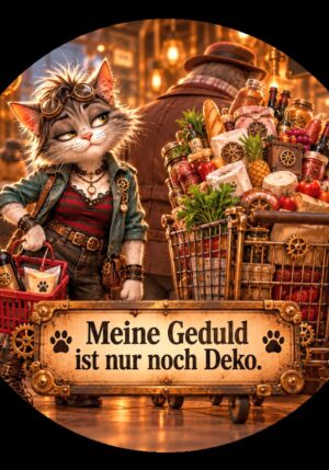 Runder Kühlschrankmagnet Krawallori Karla Klever: Meine Geduld ist nur noch Deko. (Nr. 280)