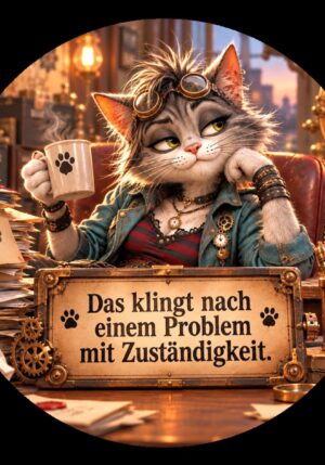 Runder Kühlschrankmagnet Krawallori Karla Klever: Das klingt nach einem Problem mit Zuständigkeit. (Nr. 281)