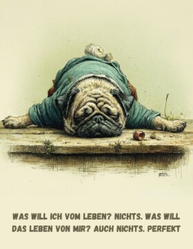 Was will ich vom Leben? Nichts. Was will das Leben von mir? Auch nichts. Perfekt