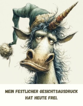 Mein festlicher Gesichtsausdruck hat heute frei.