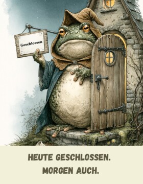 Heute geschlossen. Morgen auch.