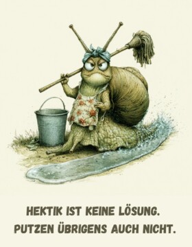 Hektik ist keine Lösung. Putzen übrigens auch nicht.