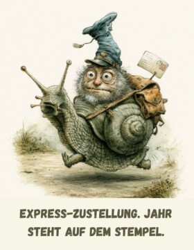 Express-Zustellung. Jahr steht auf dem Stempel.