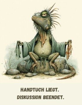 Handtuch liegt. Diskussion beendet.