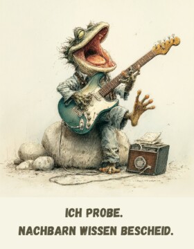 Ich probe. Nachbarn wissen Bescheid.