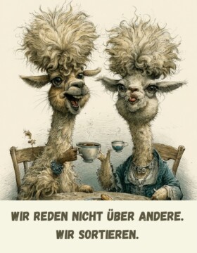 Wir reden nicht über andere. Wir sortieren.