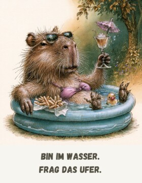 Bin im Wasser. Frag das Ufer.