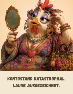 Kontostand katastrophal. Laune ausgezeichnet.