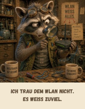 Ich trau dem WLAN nicht. Es weiß zuviel.