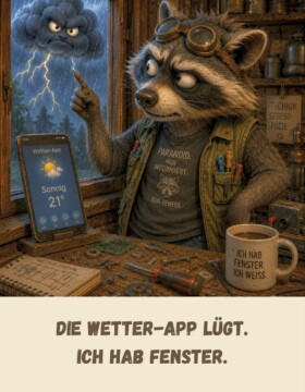 Die Wetter-App lügt. Ich hab Fenster.