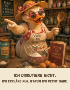 Ich diskutiere nicht. Ich erkläre nur, warum ich recht habe.