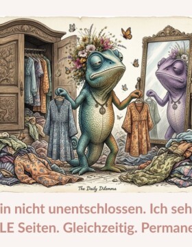 Ich bin nicht unentschlossen. Ich sehe nur ALLE Seiten. Gleichzeitig. Permanent.