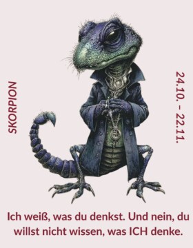 Ich weiß, was du denkst. Und nein, du willst nicht wissen, was ICH denke.