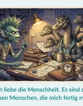 Ich liebe die Menschheit. Es sind die einzelnen Menschen, die mich fertig machen.