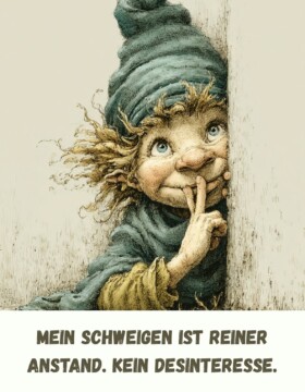 Mein Schweigen ist reiner Anstand. Kein Desinteresse.